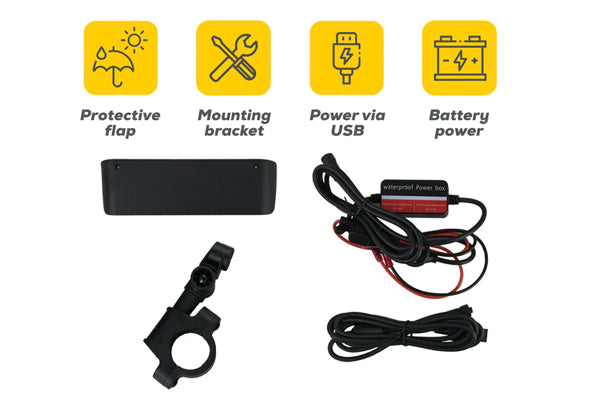 ZZ-2 B2P-DVR Motorcycle Apple CarPlay & Android Auto Media Screen with Front & Rear Dash Camera, 1080p + 1080p @ 30fps