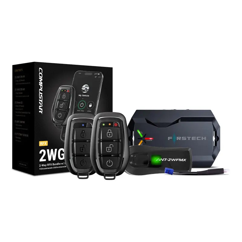 Compustar RFX-2WG17-FM Key Fob Kit, 2-Way LED + Smartphone Control, 3000 Feet Range