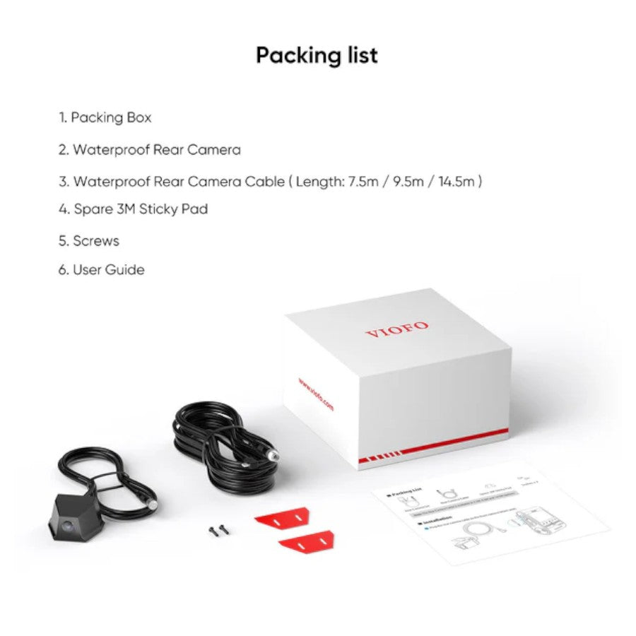 Viofo RWE800 Weatherproof Rear Camera with 8 Meter Cable