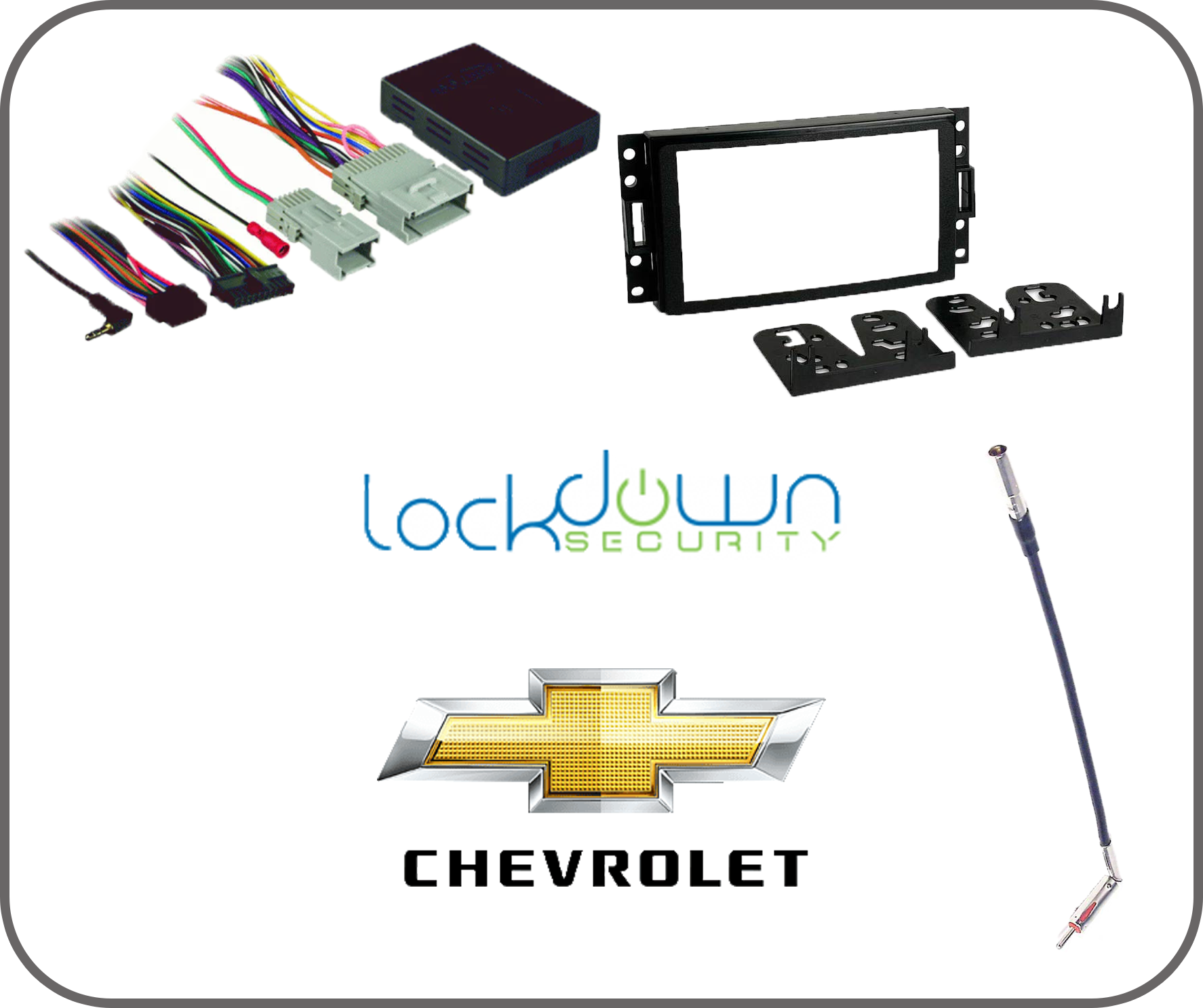 AMPLIFIED ⭕ Chevrolet Corvette 2005-2013 Radio Replacement Parts Bundle ⭕ Includes Metra 95-3304 Mount Kit, Metra 40-GM10 Antenna Adapter, Axxess AXDIS-CL2 Amplifier and Steering Wheel Control Interface