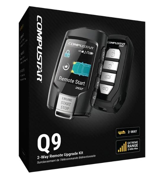 Compustar Q9SS with DC3 Car Alarm with Remote Starter, 2-Way LCD + 2-Way LED, 10000 Foot Range
