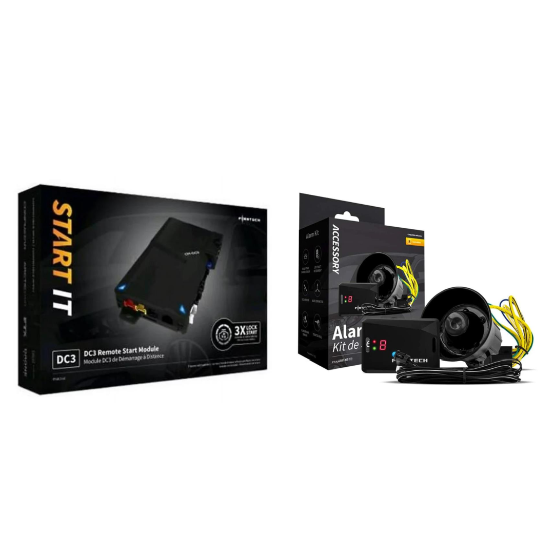 Compustar FT-DC3-HC with Compustar FT-ALARMIT-KIT Car Alarm with Remote Starter, OEM Key Fob, 500 Foot Range