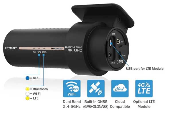 Blackvue DR970X-2CHPLUS Dash Camera, 4K+1080p @ 30fps, Sony Starvis 2 Image Sensor, 64GB, WiFi, GPS, Cloud