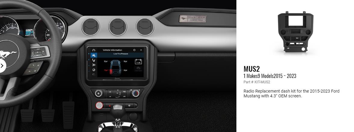 iDatalink Maestro KIT-MUS2 2015 - Up Ford Mustang with 4.3" Screen Double DIN Dash Kit - Lockdown Security