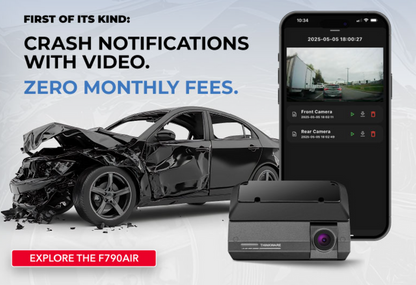 Thinkware F790AIR with MyCar2 Dash Camera, 1080p+1080p @ 30fps, 32GB, WiFi, GPS, MyCar2 with TGM Included