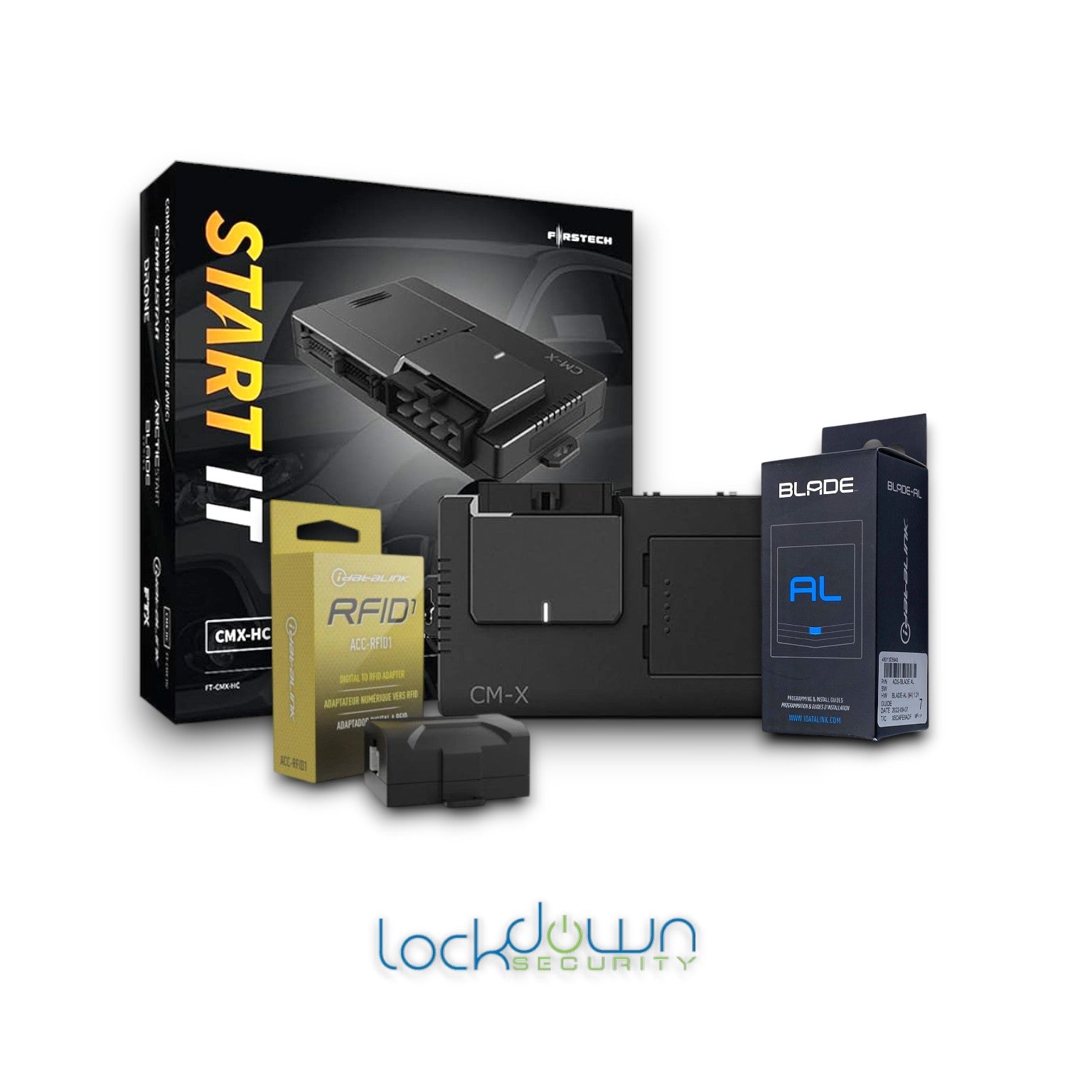 Compustar Remote Start & Alarm Bundle – FT-CMX-HC Controller + FT-ALARMIT-KIT + Blade-AL Bypass + FT7000-AS