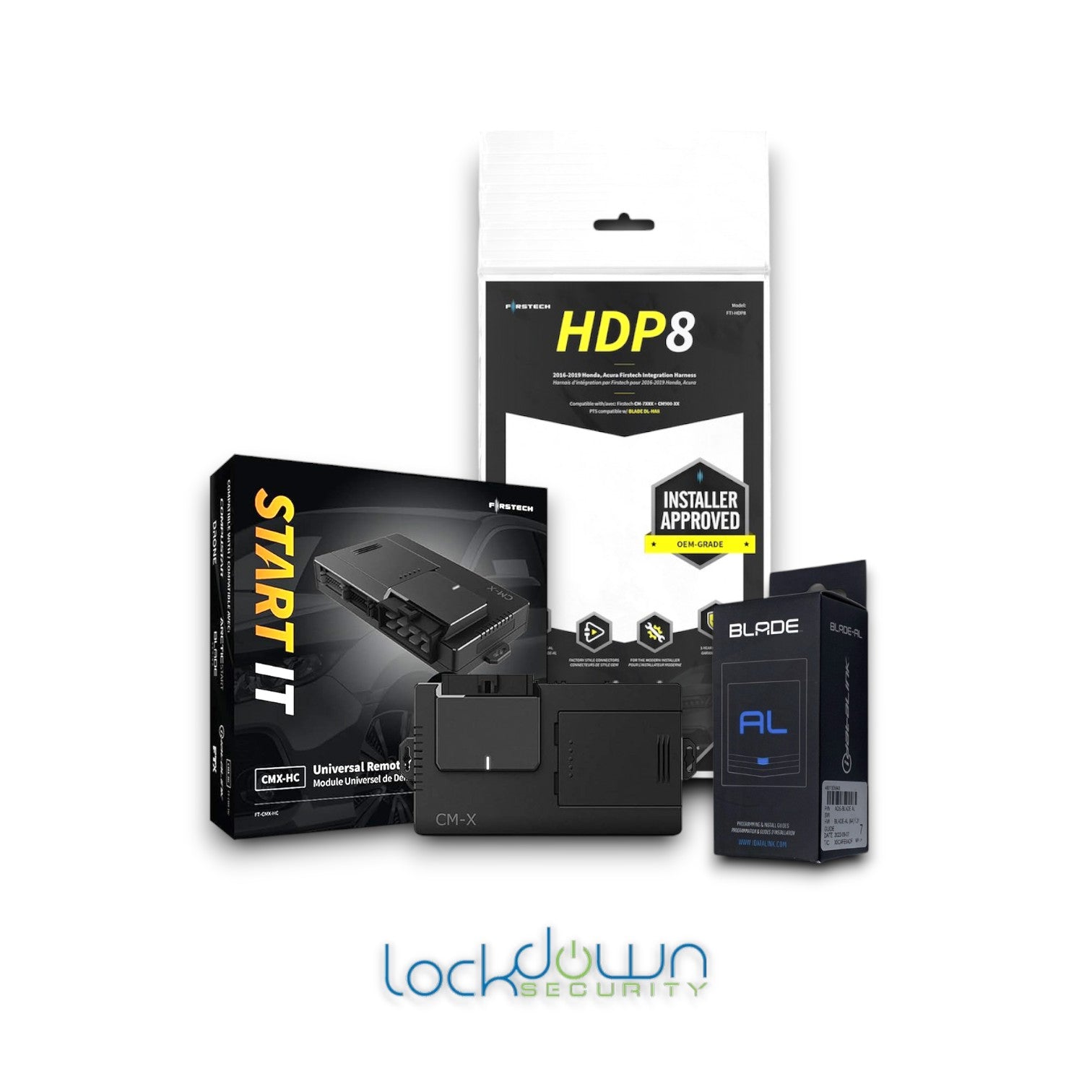 Compustar FT-CMX-HC Remote Starter with iDatalink BLADE-AL Interface and Firstech FTI-HDP8 Plug and Play Harness ⭕ KLON Mandatory | ADS-USB-ECO Required