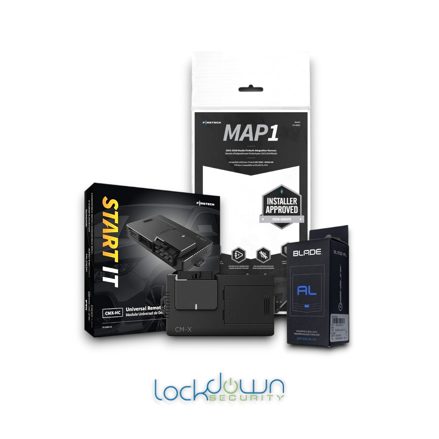 Compustar FT-CMX-HC Remote Starter with iDatalink BLADE-AL Interface and Firstech FTI-MAP1 Plug and Play Harness ⭕ KLON Mandatory | ADS-USB-ECO Required
