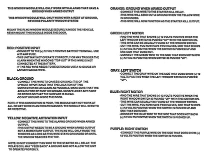 Micro Alarm Systems RLW2 Power Window Control Module | 2 Windows