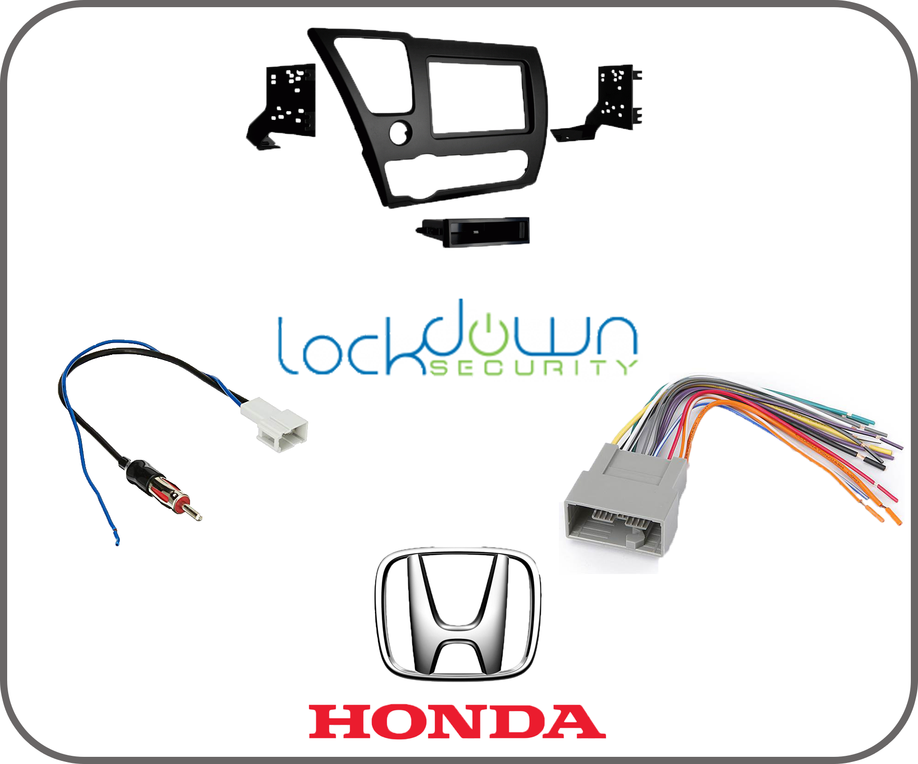 NO SWC ⭕ Honda Civic 2013-2015 Radio Replacement Parts Bundle ⭕ Includes Metra 99-7882B Mount Kit, Metra 70-1729 Wire Harness, Metra 40-HD11 Antenna Adapter