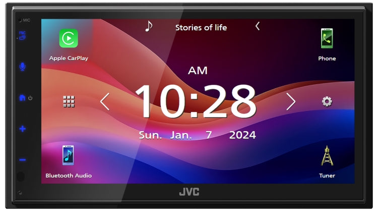 JVC KW-M590BT Multimedia Receiver, 6.8", Wired AA & CP, Maestro, 2.5 Volt RCA