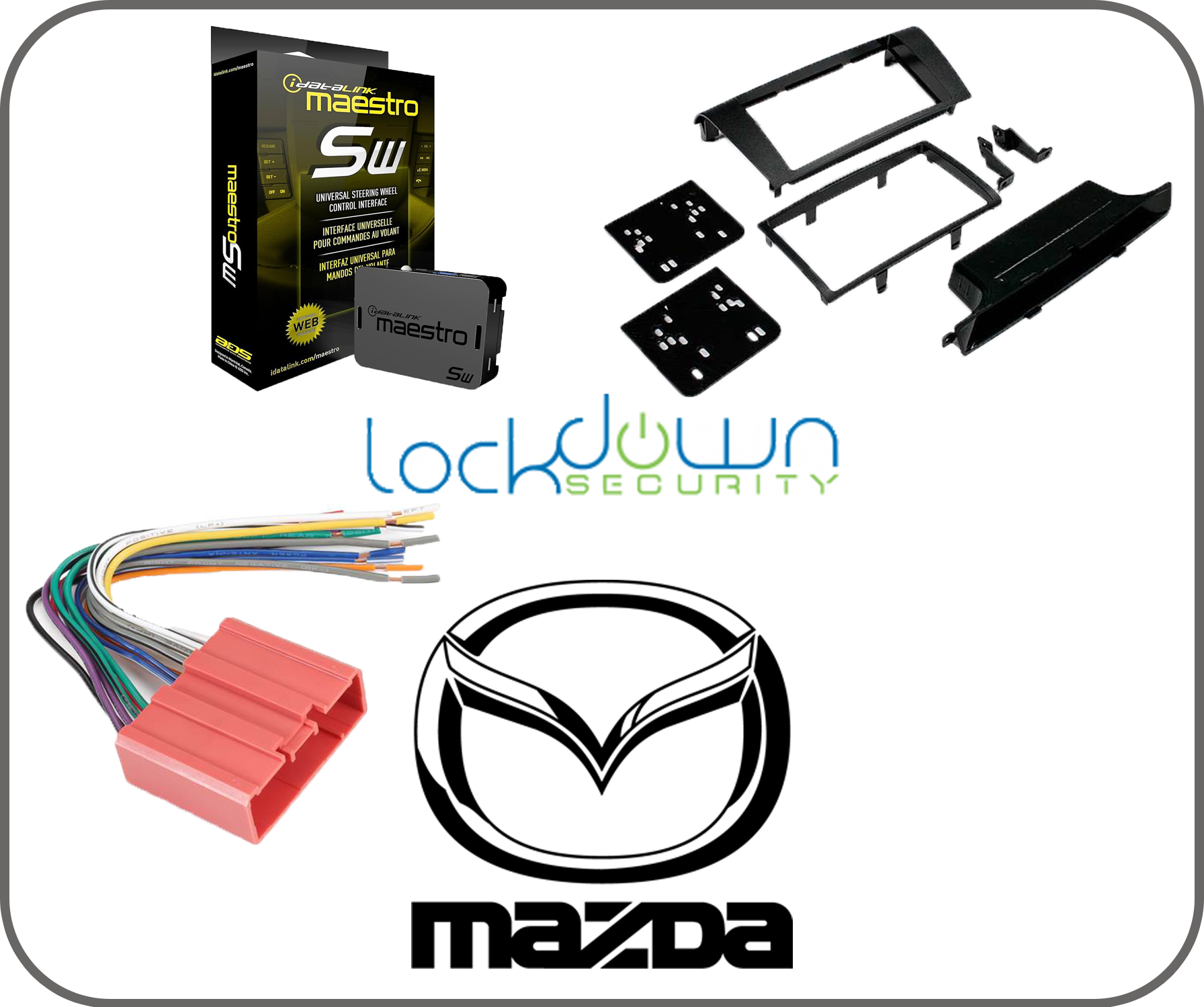 Mazda 3 2004-2009 Radio Replacement Parts Bundle ⭕ Includes Metra 95-7504, Metra 70-7903, iDatalink Maestro ADS-MSW