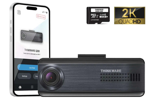 Thinkware Q200CH32 Dash Camera, 2K @ 30fps, 32GB, WiFi, GPS Optional