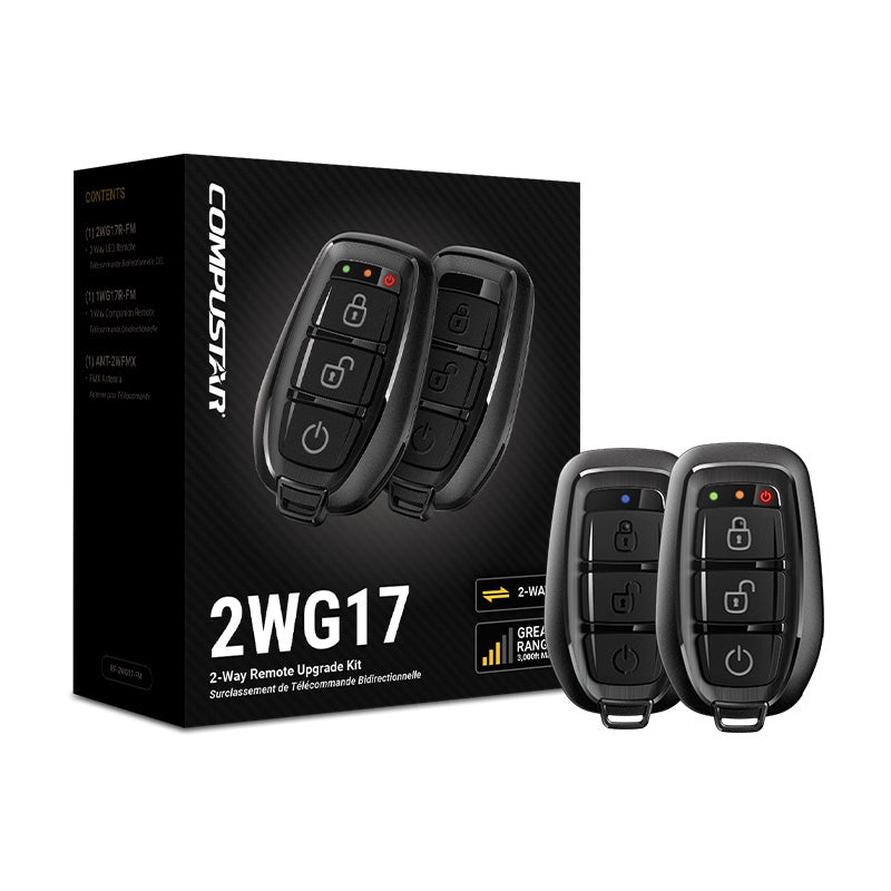 Compustar RF-2WG17-FM Key Fob Kit, 2-Way LED + 1-Way LED, 3000 Foot Range