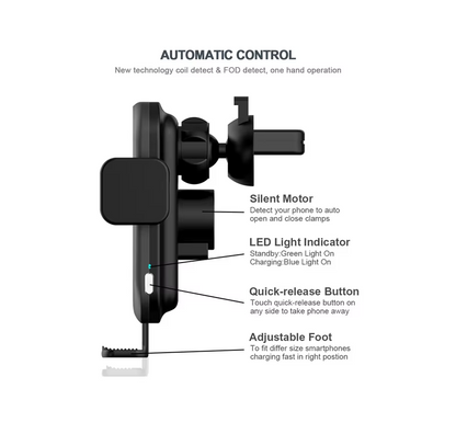LDS WT-C15F 15W Wireless Phone Charger and Mount with Motorized Grip
