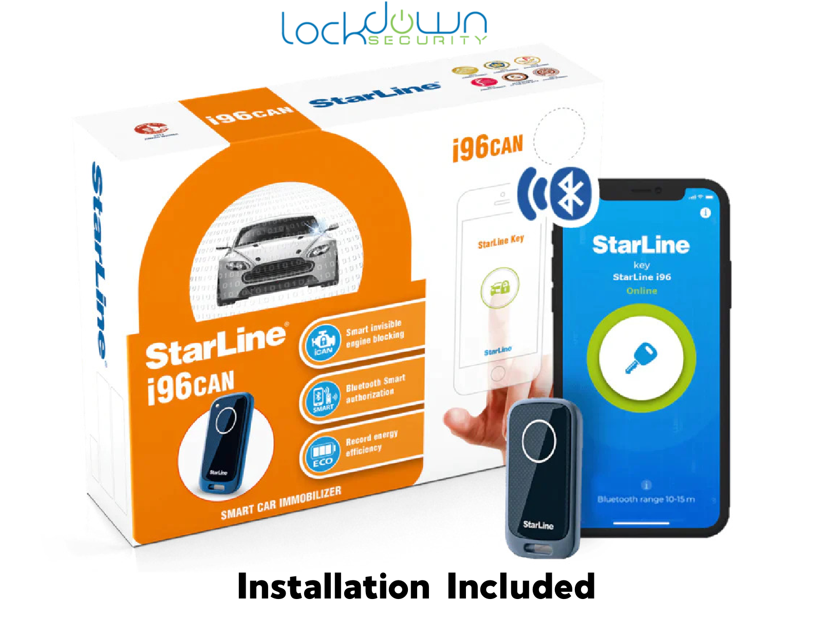 [Installed Bundle] Starline i96CAN ECO Digital Anti Theft System with Bluetooth Key Tag and OBDII Port Block - Lockdown Security