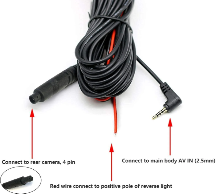 Wolfbox Rear Camera Camera Extension Cable - 33/55 Feet (10/16.75 Meter)