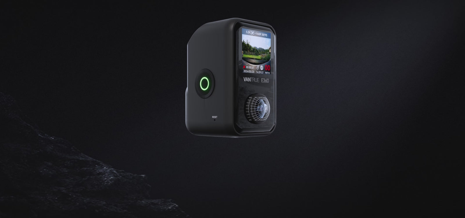 Vantrue E360 ACE Dash Camera, 5.2K 360 Degree @ 30fps, WiFi, LCD Screen, GPS, Cloud, Battery Powered Tripod Included