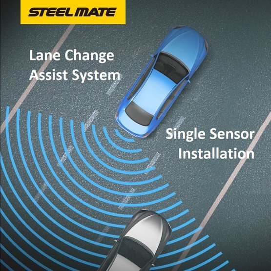 Steelmate SBS-2 Blind Spot Detection Kit with Radar Sensor, No Holes Required, Single Sensor Design ⭕ NO HOLES REQUIRED