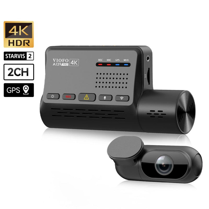 Viofo A139 PRO 2CH Dash Camera, 4K+1080p @ 30fps, WiFi, GPS - Lockdown Security
