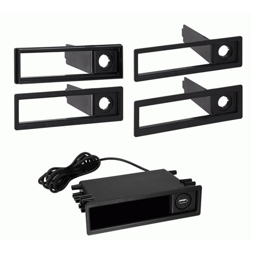 Metra 88-00-9007 Universal Single DIN Replacement Pocket with USB Charging Port - Lockdown Security