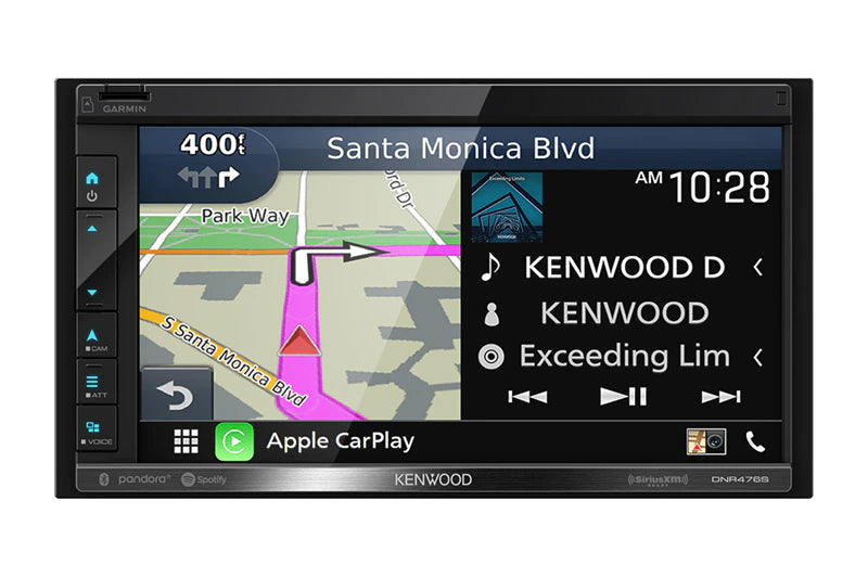 Kenwood DNR476S GPS Navigation Receiver, 6.8", Garmin, Wired AA & CP, Maestro, 4 Volt RCA - Lockdown Security