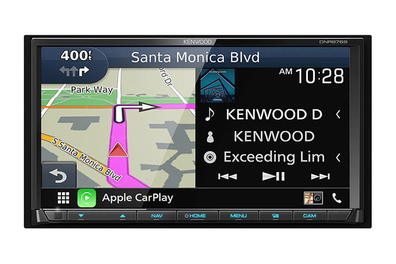 Kenwood DNR876S GPS Navigation Receiver, 7", Garmin, Wireless AA & CP, Maestro, 4 Volt RCA - Lockdown Security
