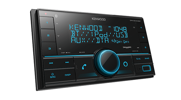Kenwood DPX304MBT I 2-Din Digital Media Receiver with Bluetooth - Lockdown Security