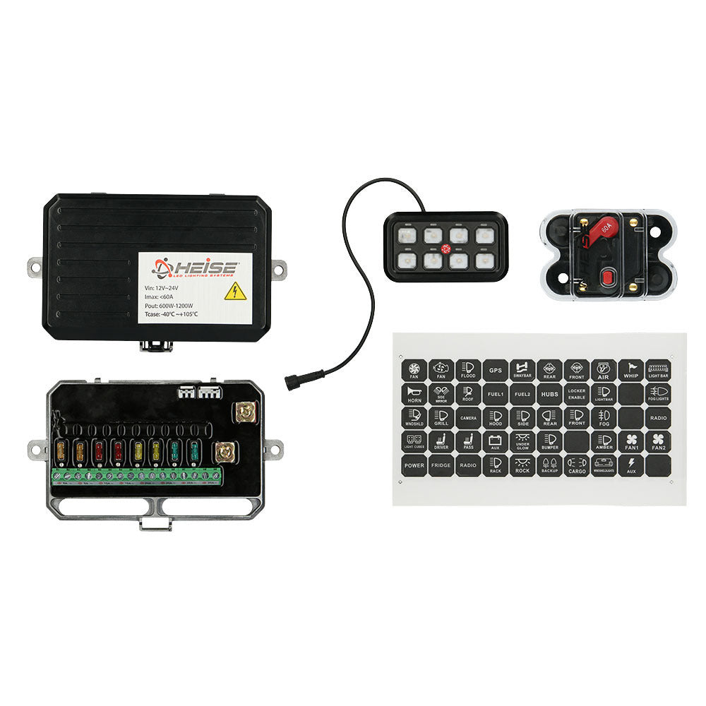 Heise HE-SWP8 Universal 8 Gang Switch Panel System - Lockdown Security