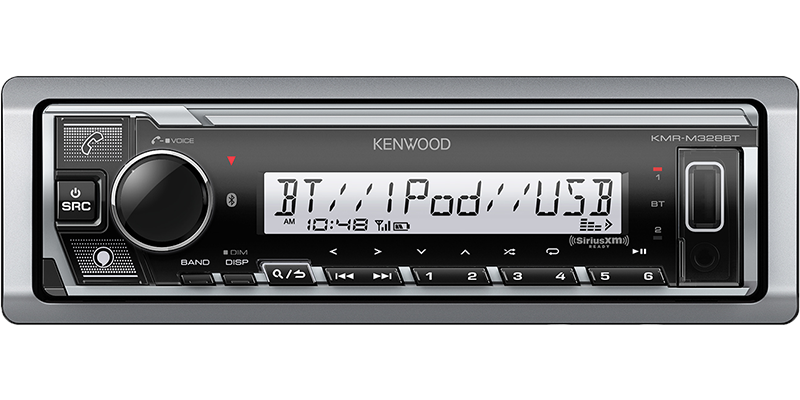 Kenwood KMR-M328BT Marine/Motorsports Digital Media Receiver with Bluetooth - Lockdown Security