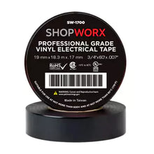 3M ShopWorx 1700 Grade Electrical Tape | 3/4" | 60 Foot | 18.28 Meter Roll | 10 Pack - Lockdown Security