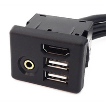 Accele USB2HDMI35 Dual USB/HDMI/AUX Extension Cable | Works with Apple CarPlay & Android Auto - Lockdown Security