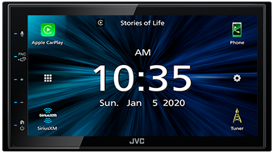 JVC KW-M560BT Multimedia Receiver, 6.8", Wired AA & CP, 2 Volt RCA - Lockdown Security
