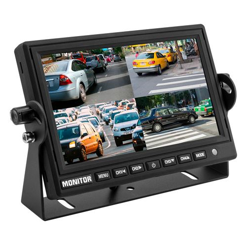 IBEAM TE-7VS-4 7" LCD Screen with Quad Video Input - Lockdown Security