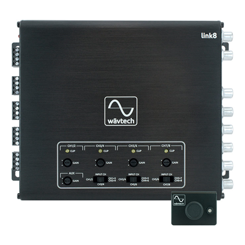 Wavtech LINK8 8 channel Line Output Converter | 8 Channel - Summing - AUX Input - Remote - Lockdown Security